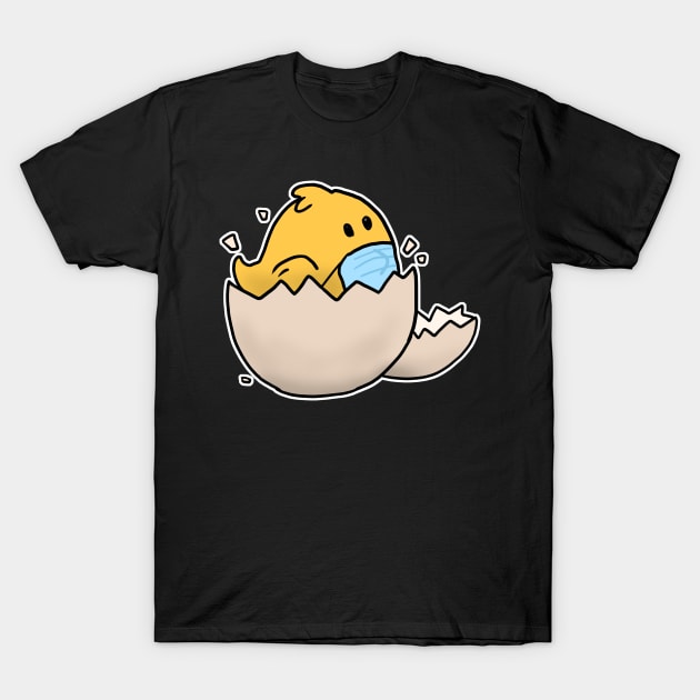 Chick in the egg with face mask happy easter 2021 T-Shirt by Mesyo